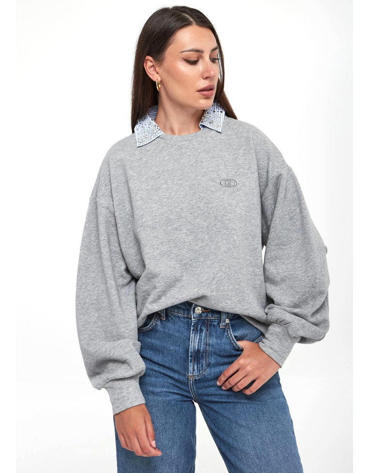 lui jewelry knit tee 01 ライトグレー Светр Liu Jo UF5254 F0873 03658 — купить онлайн в Украине | Pompidou